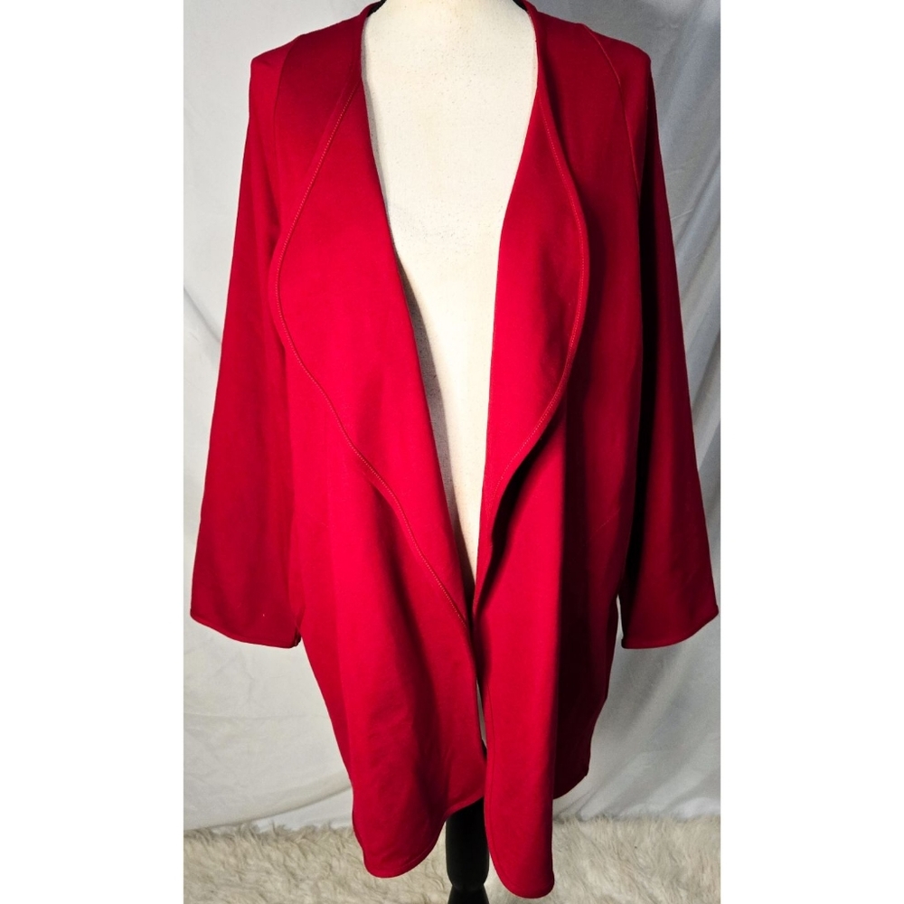 Clara Sun Woo Jacket Red Lagenlook Pockets Relaxed Fit Art To Wear Avant Garde